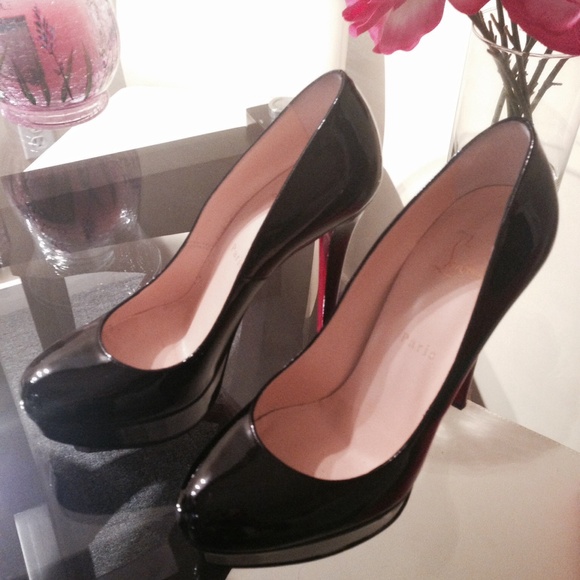Christian Louboutin Shoes - Christian Louboutin Black Patent Platform Pumps with Red Soles